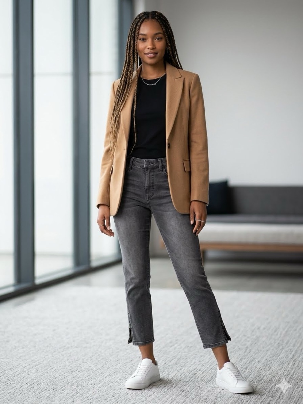 Women's Black Cropped Ankle Jeans
